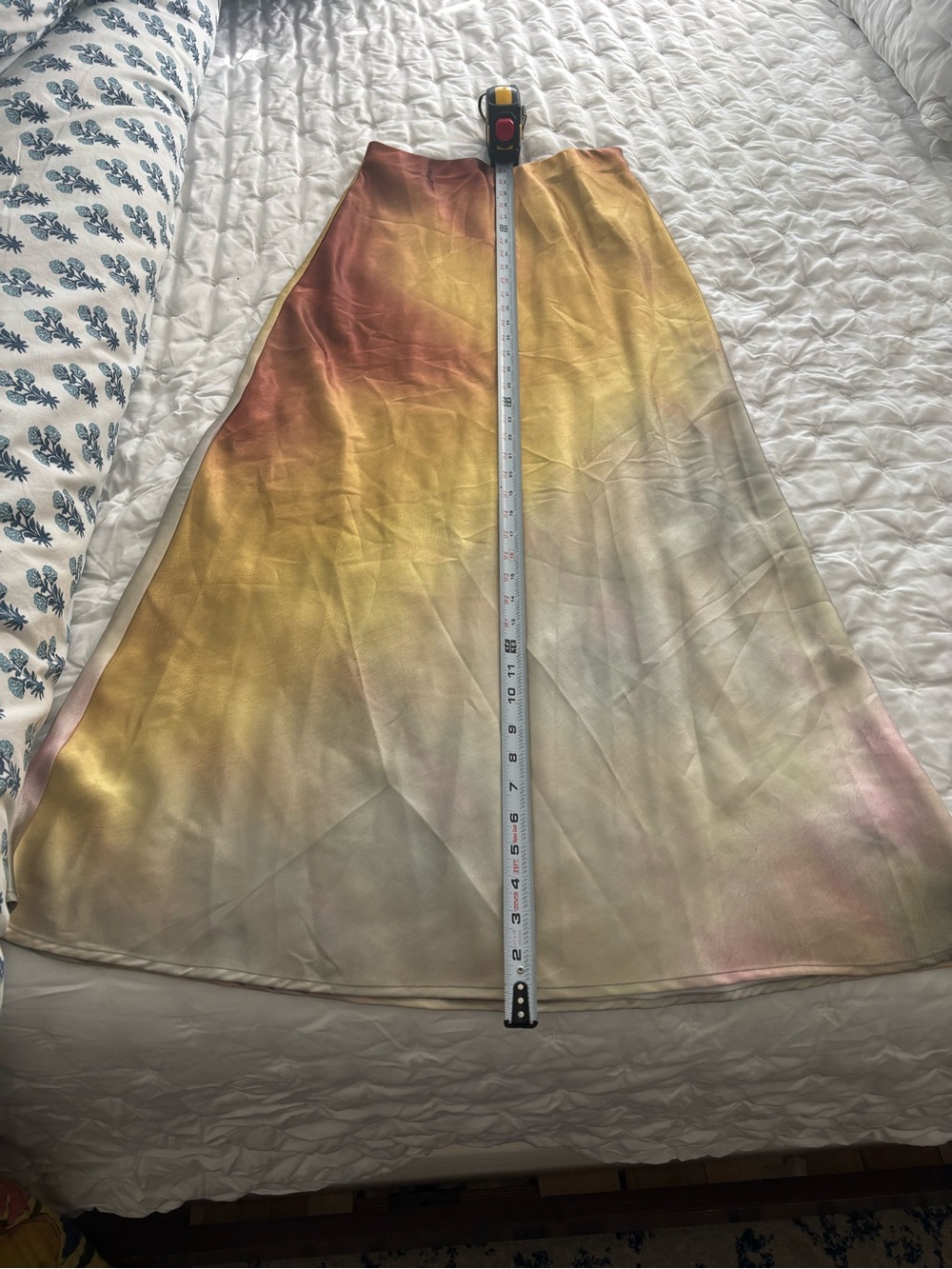 12th Tribe Satin Ombre Maxi Skirt in Gold, Brown and Gray - Picture 5 of 7